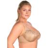 imageHSIA Minimizer Bras for Women Full Coverage Embroidered Bras Plus Size Bra for Heavy Breasts Unlined Bra with UnderwireDark Beige