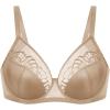 imageHSIA Minimizer Bras for Women Full Coverage Embroidered Bras Plus Size Bra for Heavy Breasts Unlined Bra with UnderwireDark Beige