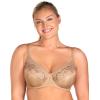 imageHSIA Minimizer Bras for Women Full Coverage Embroidered Bras Plus Size Bra for Heavy Breasts Unlined Bra with UnderwireDark Beige