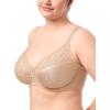 imageHSIA Minimizer Bras for Women Full Coverage Embroidered Bras Plus Size Bra for Heavy Breasts Unlined Bra with UnderwireLight Beige