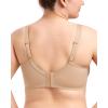 imageHSIA Minimizer Bras for Women Full Coverage Embroidered Bras Plus Size Bra for Heavy Breasts Unlined Bra with UnderwireLight Beige
