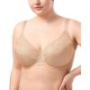 imageHSIA Minimizer Bras for Women Full Coverage Embroidered Bras Plus Size Bra for Heavy Breasts Unlined Bra with UnderwireLight Beige