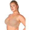 imageHSIA Minimizer Bras for Women Full Coverage Embroidered Bras Plus Size Bra for Heavy Breasts Unlined Bra with UnderwireWarm Beige