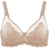 imageHSIA Minimizer Bras for Women Large Bust Full Coverage Lace Plus Size Bra  Mermaid ScalesBeige Brown