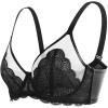imageHSIA Minimizer Bras for Women Large Bust Full Coverage Lace Plus Size Bra  Mermaid ScalesBlack