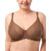 imageHSIA Minimizer Bras for Women Large Bust Full Coverage Lace Plus Size Bra  Mermaid ScalesCoffee Brown