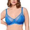 imageHSIA Minimizer Bras for Women Large Bust Full Coverage Lace Plus Size Bra  Mermaid ScalesMarine Blue