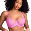 imageHSIA Minimizer Bras for Women Large Bust Full Coverage Lace Plus Size Bra  Mermaid ScalesMedium Pink