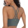 imageHSIA Sports Bras for Women Strappy Criss Cross Back Medium Support Yoga Crop Top with Removable Padded CupArmy Green