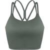 imageHSIA Sports Bras for Women Strappy Criss Cross Back Medium Support Yoga Crop Top with Removable Padded CupArmy Green