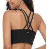 imageHSIA Sports Bras for Women Strappy Criss Cross Back Medium Support Yoga Crop Top with Removable Padded CupBlack