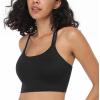 imageHSIA Sports Bras for Women Strappy Criss Cross Back Medium Support Yoga Crop Top with Removable Padded CupBlack