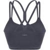 imageHSIA Sports Bras for Women Strappy Criss Cross Back Medium Support Yoga Crop Top with Removable Padded CupDark Grey