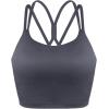 imageHSIA Sports Bras for Women Strappy Criss Cross Back Medium Support Yoga Crop Top with Removable Padded CupDark Grey