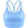 imageHSIA Sports Bras for Women Strappy Criss Cross Back Medium Support Yoga Crop Top with Removable Padded CupStill Water Blue