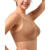 imageHSIA Wireless Tshirt Bras for Women Push Up Seamless Full Coverage Bralette No Wire Everyday Comfort BraCoffee