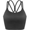 imageHSIA Womens Sports Bra Yoga Tank Tops Workout Padded Medium Support Longline Strappy Crisscross BackBlack