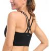 imageHSIA Womens Sports Bra Yoga Tank Tops Workout Padded Medium Support Longline Strappy Crisscross BackBlack