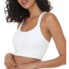 imageHSIA Womens Sports Bra Yoga Tank Tops Workout Padded Medium Support Longline Strappy Crisscross BackWhite