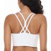 imageHSIA Womens Sports Bra Yoga Tank Tops Workout Padded Medium Support Longline Strappy Crisscross BackWhite