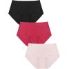 imageHSIA Womens Underwear Bikini Panties Lace Soft Hipster Panty Ladies Stretch Full Briefs 3XLBlackreddust Pink