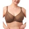imageHSIA Minimizer Bras for Women Large Bust Full Coverage Lace Plus Size Bra  Mermaid ScalesCoffee Brown