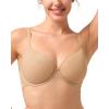 imageHSIA Wireless Tshirt Bras for Women Push Up Seamless Full Coverage Bralette No Wire Everyday Comfort BraWarm Beige