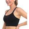 imageHSIA Womens Sports Bra Yoga Tank Tops Workout Padded Medium Support Longline Strappy Crisscross BackBlack
