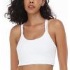 imageHSIA Womens Sports Bra Yoga Tank Tops Workout Padded Medium Support Longline Strappy Crisscross BackWhite