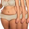 imageHSIA Womens Underwear Bikini Panties Lace Soft Hipster Panty Ladies Stretch Full Briefs 3XLBeige