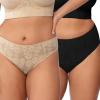imageHSIA Womens Underwear Bikini Panties Lace Soft Hipster Panty Ladies Stretch Full Briefs 3XLNatural Nudeblack