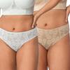 imageHSIA Womens Underwear Bikini Panties Lace Soft Hipster Panty Ladies Stretch Full Briefs 3XLNatural Nudewhite