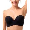imagesongful by HSIA Strapless Bras for Women Push Up Wireless NonSlip Seamless Plunge Bandeau Bras with MultiWay StrapsBlack