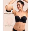 imagesongful by HSIA Strapless Bras for Women Push Up Wireless NonSlip Seamless Plunge Bandeau Bras with MultiWay StrapsBlack