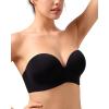 imagesongful by HSIA Strapless Bras for Women Push Up Wireless NonSlip Seamless Plunge Bandeau Bras with MultiWay StrapsBlack