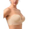 imagesongful by HSIA Strapless Bras for Women Push Up Wireless NonSlip Seamless Plunge Bandeau Bras with MultiWay StrapsLight Beige