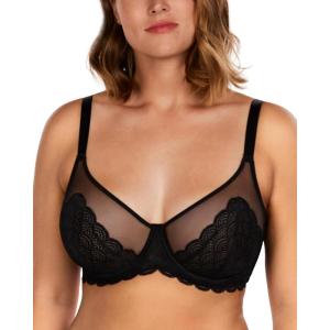 imageHSIA Minimizer Bras for Women Large Bust Full Coverage Lace Plus Size Bra  Mermaid ScalesBlack