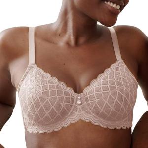 imageHSIA Underwire Minimizer Bra Womens Unlined Plus Size Bra Full Bust Sheer Bra Sexy Lace Unpadded Bra 34C44DDD