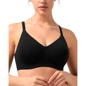 imageHSIA Wireless Tshirt Bras for Women Push Up Seamless Full Coverage Bralette No Wire Everyday Comfort BraBlack