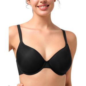imageHSIA Wireless Tshirt Bras for Women Push Up Seamless Full Coverage Bralette No Wire Everyday Comfort BraLight Black