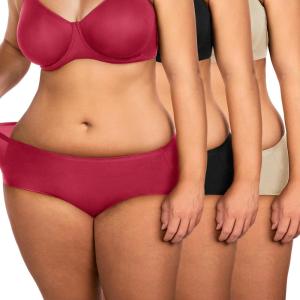 imageHSIA Womens Underwear Bikini Panties Lace Soft Hipster Panty Ladies Stretch Full Briefs 3XLBlackreddust Pink