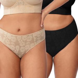 imageHSIA Womens Underwear Bikini Panties Lace Soft Hipster Panty Ladies Stretch Full Briefs 3XLNatural Nudeblack