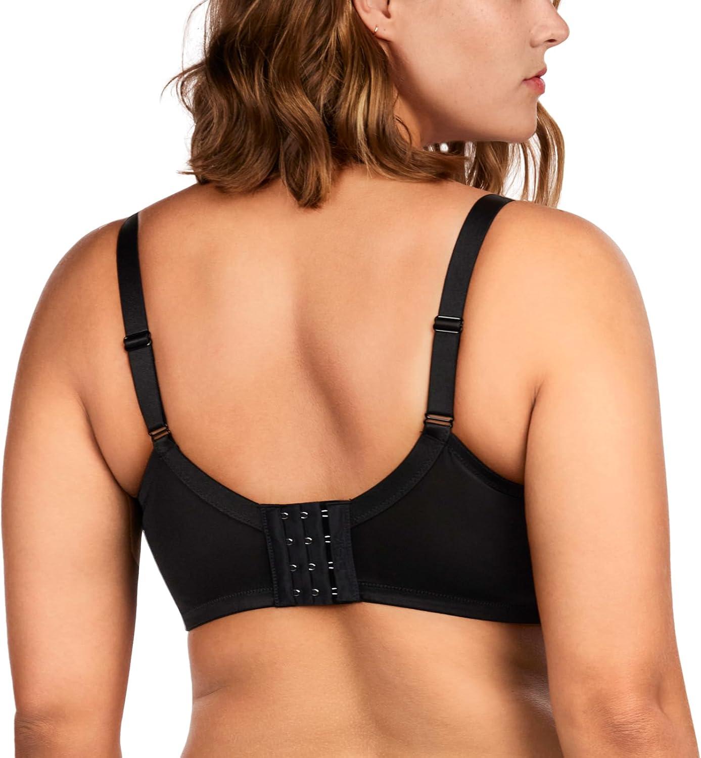 imageHSIA Minimizer Bra for Women  Plus Size Full Coverage Lace Bra with Underwire Non PaddedBlack