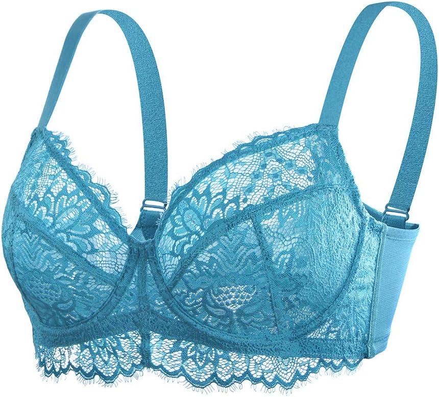 imageHSIA Minimizer Bra for Women  Plus Size Full Coverage Lace Bra with Underwire Non PaddedHorizon Blue
