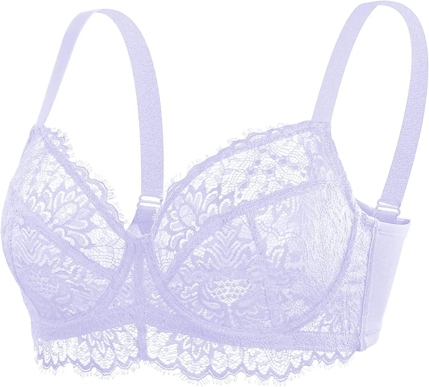 imageHSIA Minimizer Bra for Women  Plus Size Full Coverage Lace Bra with Underwire Non PaddedPurple