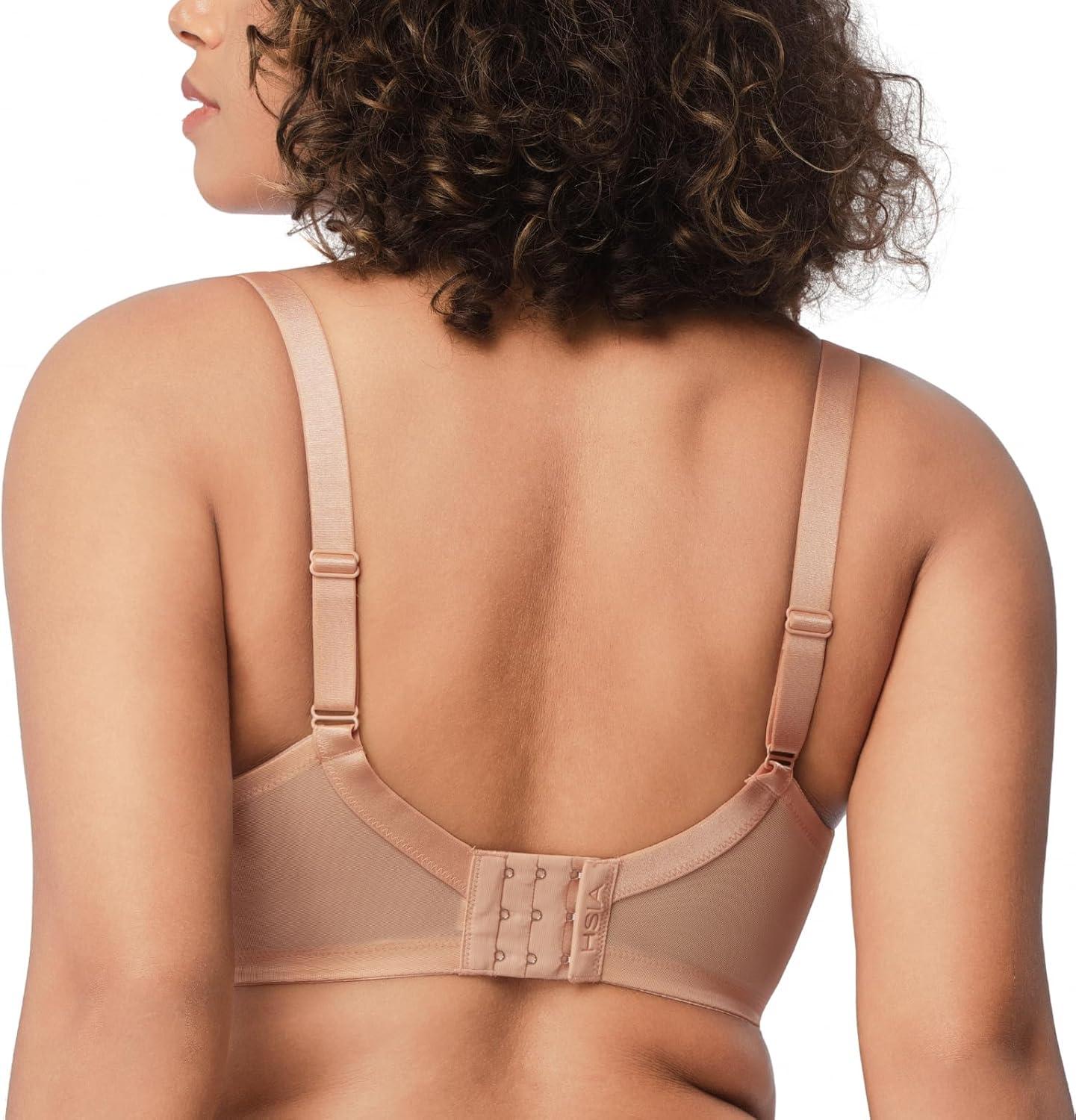 imageHSIA Minimizer Bra for Women  Plus Size Full Coverage Lace Bra with Underwire Non PaddedTaupe Beige