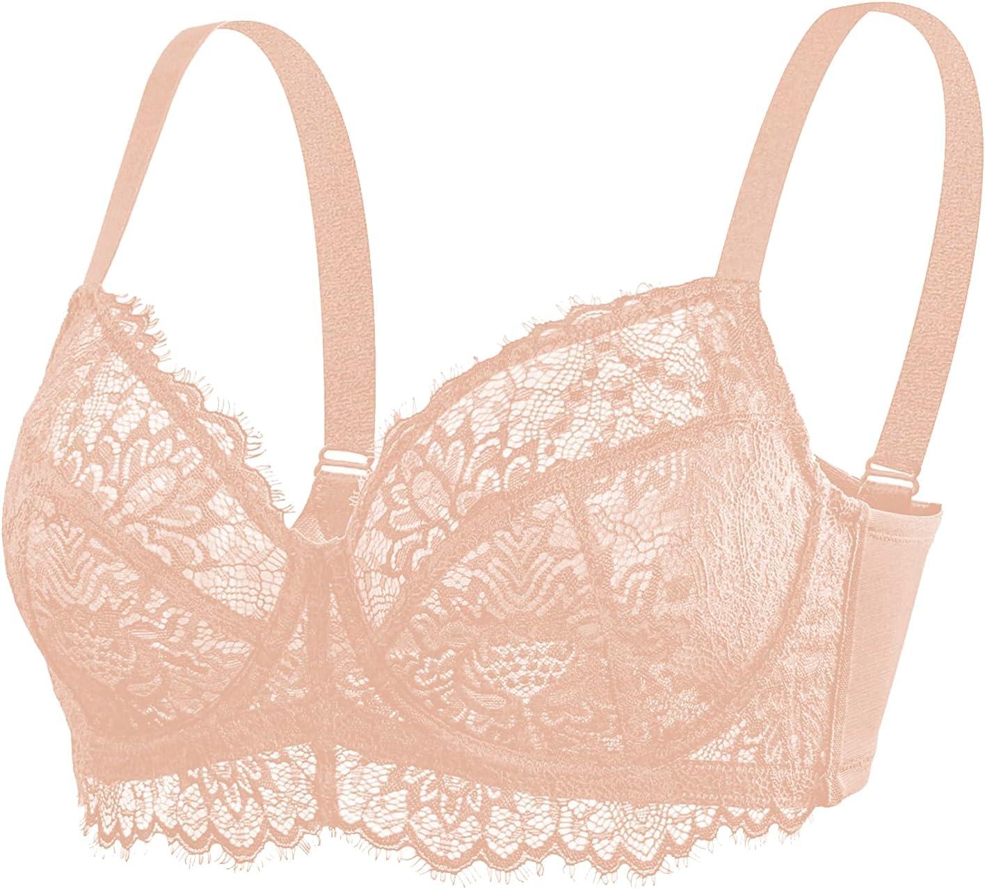 imageHSIA Minimizer Bra for Women  Plus Size Full Coverage Lace Bra with Underwire Non PaddedTaupe Beige