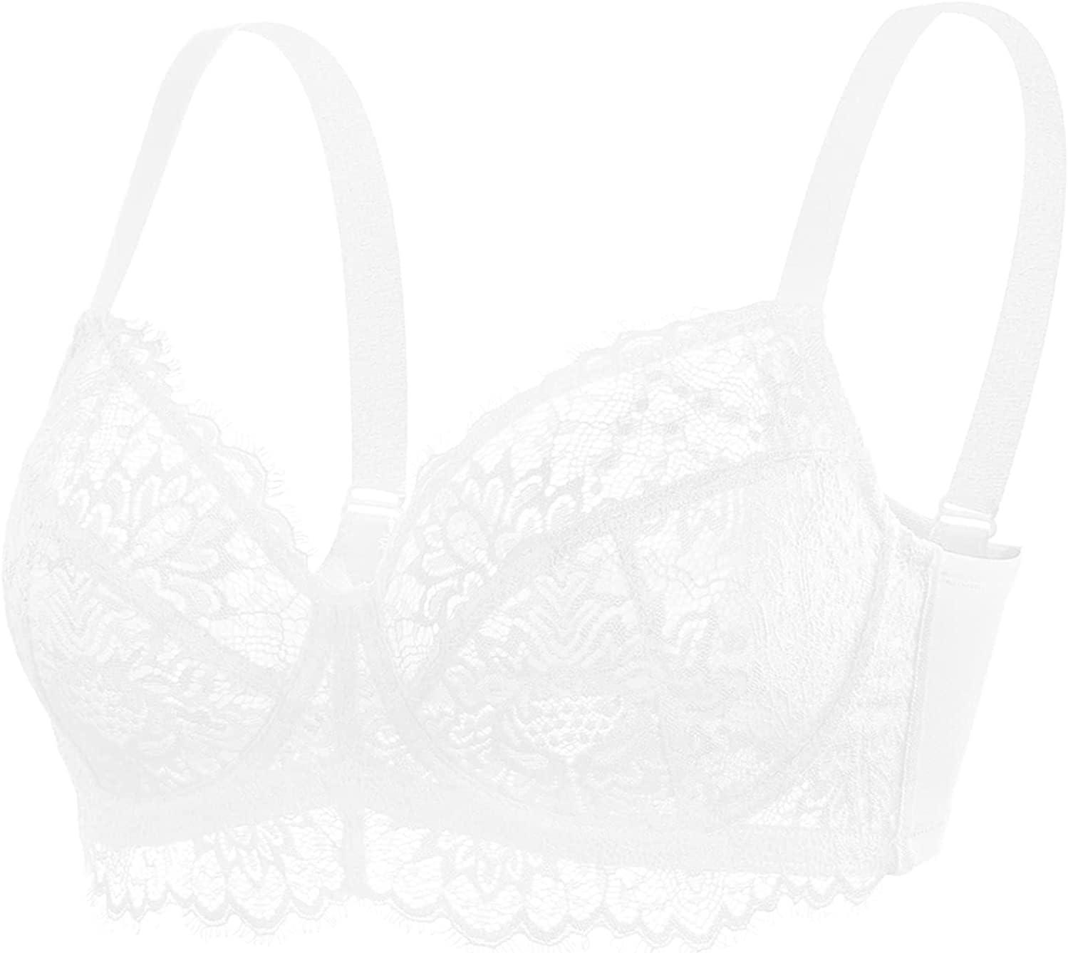 imageHSIA Minimizer Bra for Women  Plus Size Full Coverage Lace Bra with Underwire Non PaddedWhite