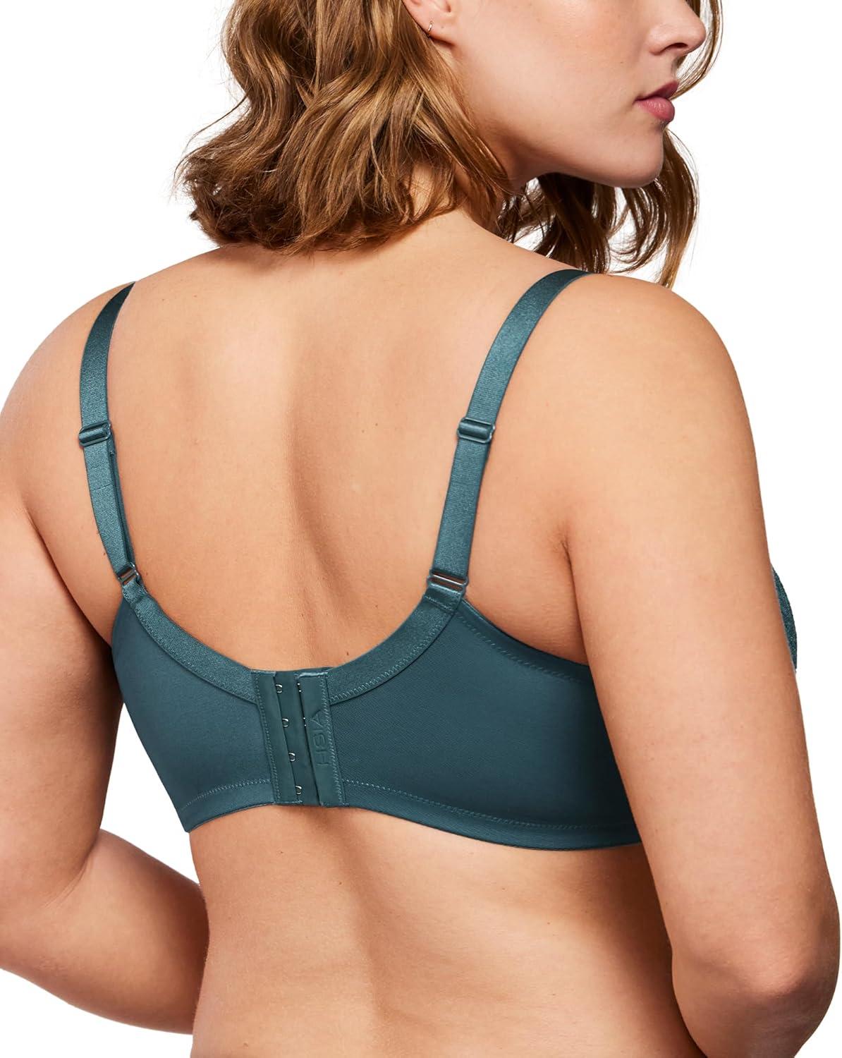 imageHSIA Minimizer Bras for Women Enchante Full Coverage Underwire Bras Plus Size Lifting Floral Lace Bra for Heavy BreastBalsam Blue