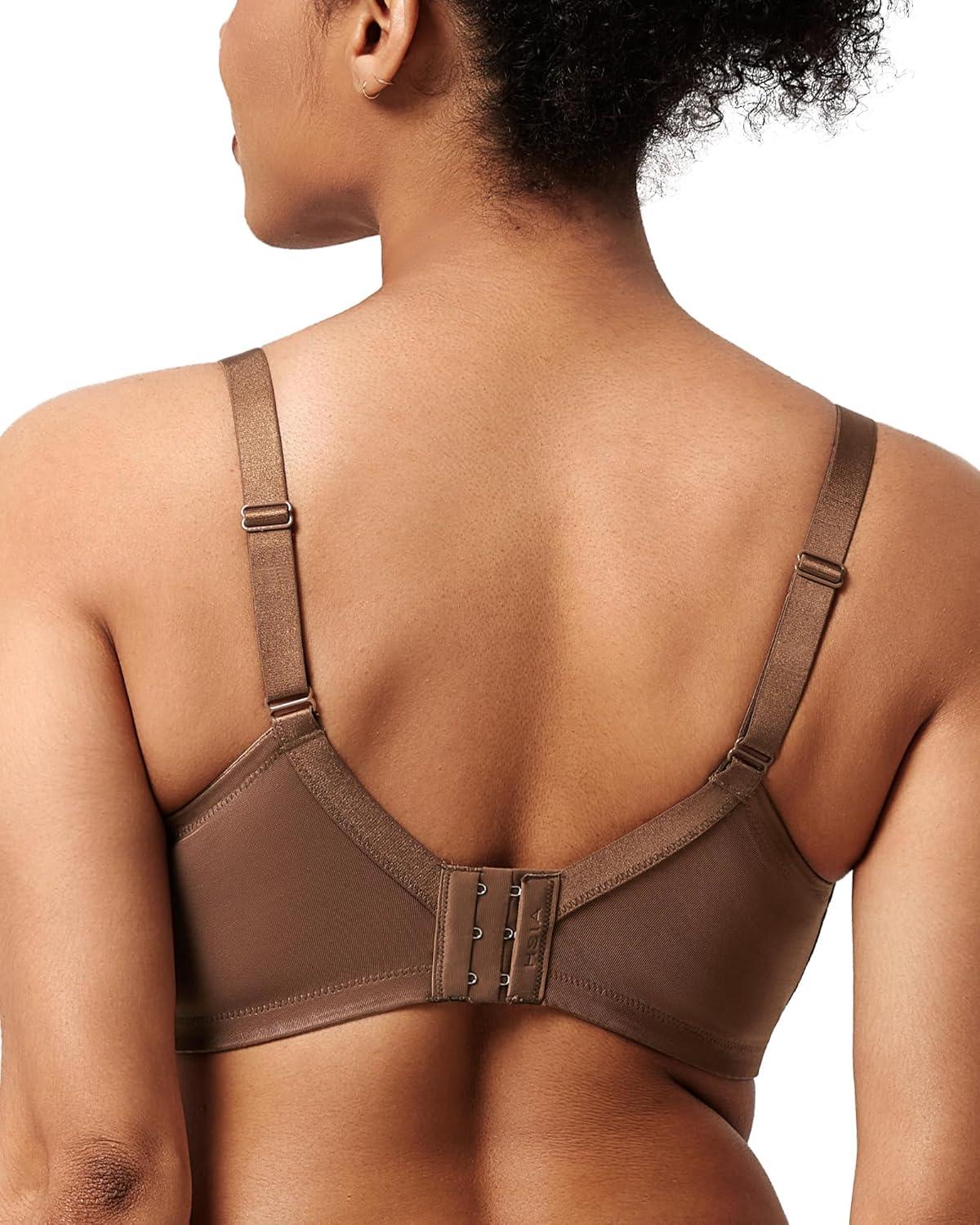 imageHSIA Minimizer Bras for Women Enchante Full Coverage Underwire Bras Plus Size Lifting Floral Lace Bra for Heavy BreastCoffee Brown